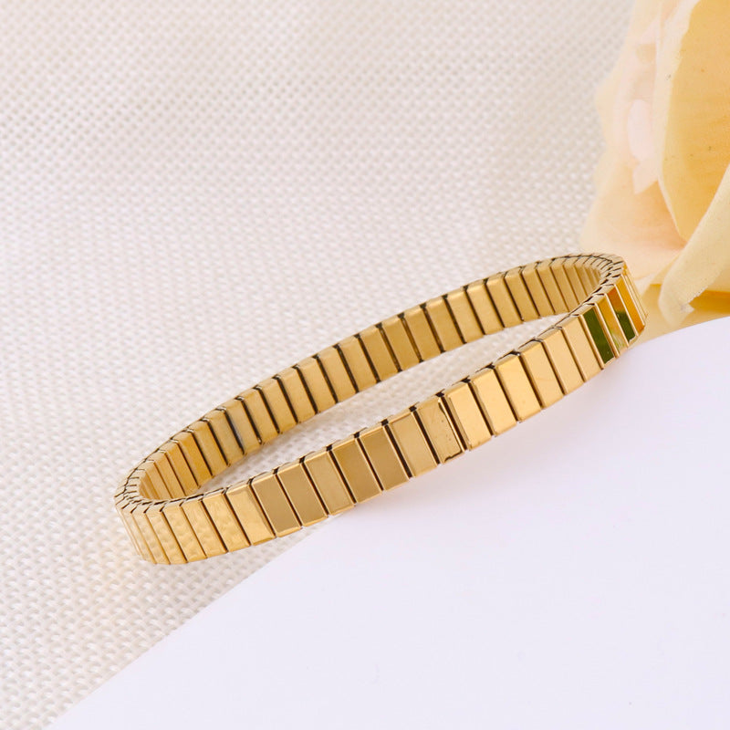 Wholesale Elastic Titanium Steel Diamond Bracelet